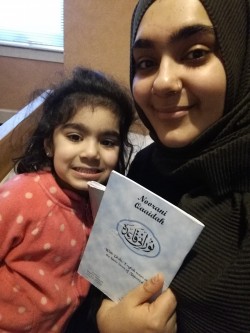 leave the house for my Arabic and Islamic studies class where Inayah goes to a kids class where they'll learn about good manners, looking after the sick and giving charity etc with lots of time after for playing games